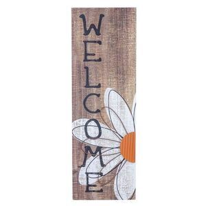 Welcome Sign Daisy Metal & Wood 30" Tall